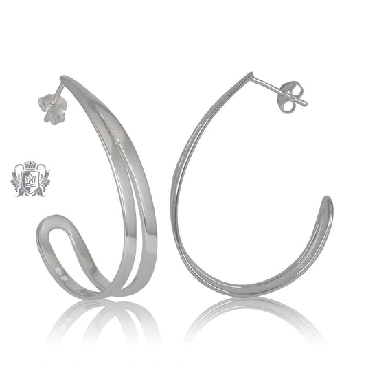 Split Loop Pear Earrings Metalsmiths Sterling Silver - side