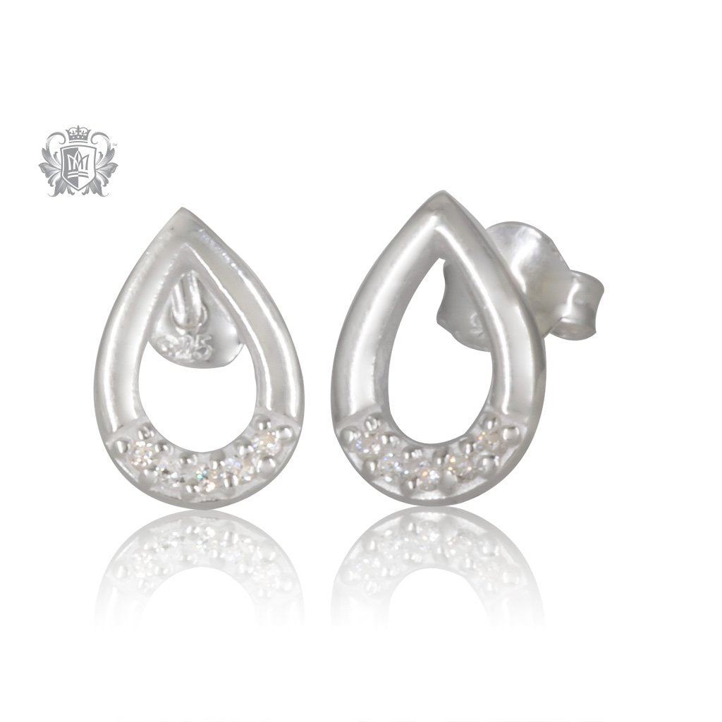 Pear Drop Cubic Stud Earrings Metalsmiths Sterling Silver