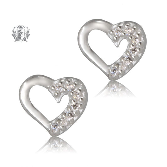 Open Heart Cubic Studs