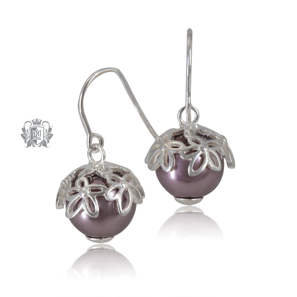 Blooming Violet Hangers Purple Pearl Metalsmiths Sterling Silver