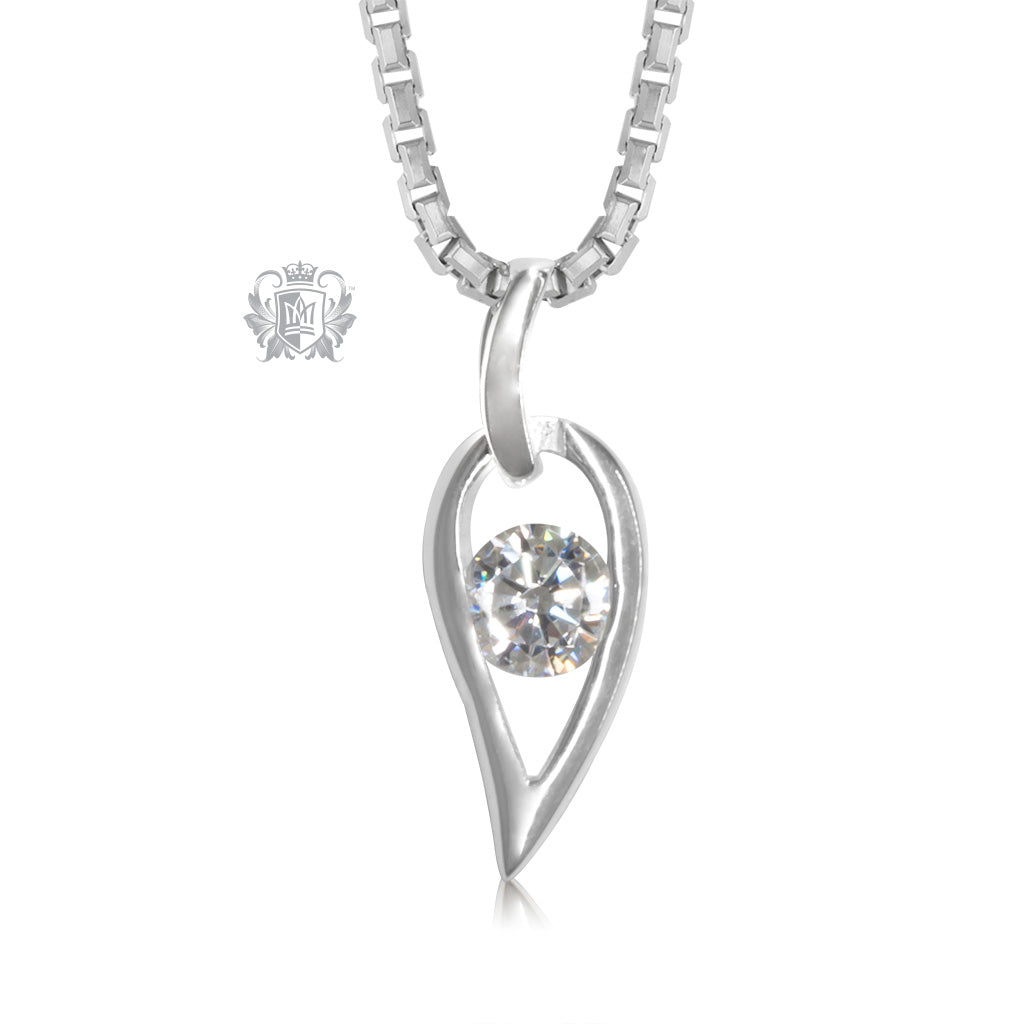 Cubic Elegant Leaf Pendant