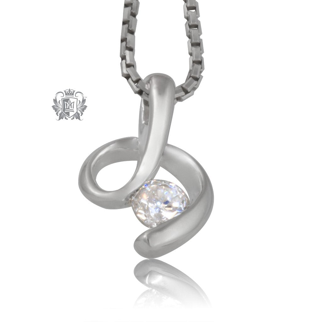 Free Form Cubic Pendant - 18 inch chain Gemstone Pendants - 1