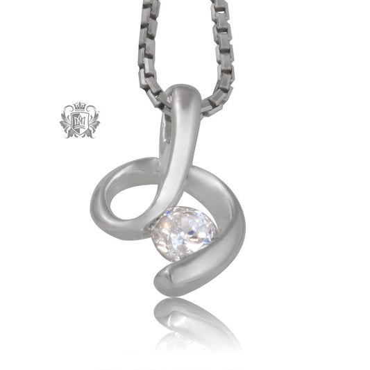 Free Form Cubic Pendant - 18 inch chain Gemstone Pendants - 1