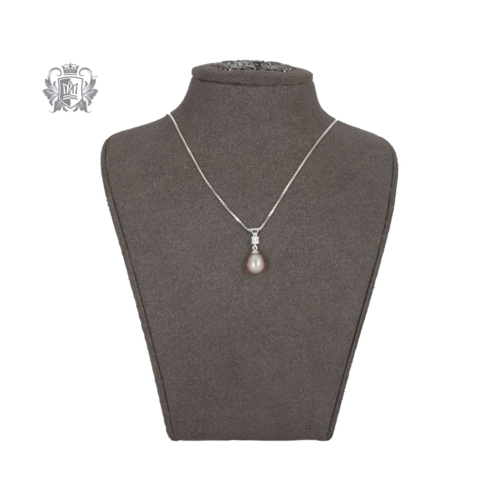 Square Cubic Fresh Water Pearl Pendant