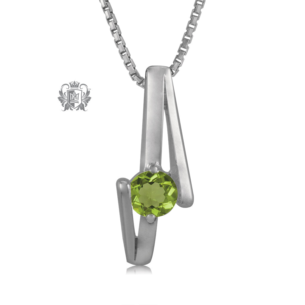 Channel Set Diagonal Pendant