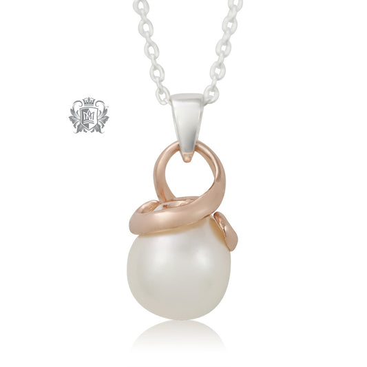 Rose Gold Dipped Entwined Pearl Pendant