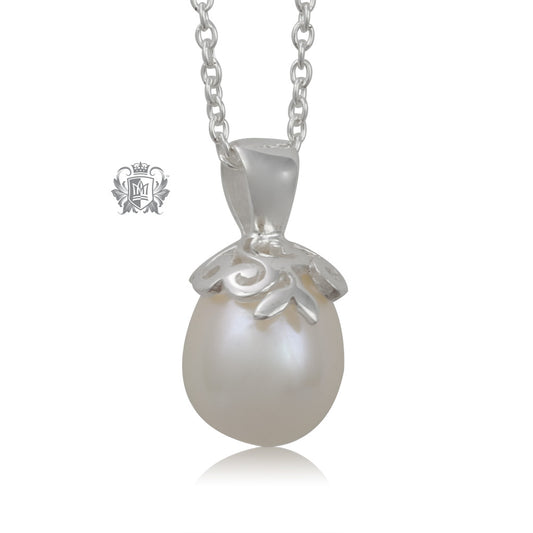 Curlicue Bloom Pearl Pendant