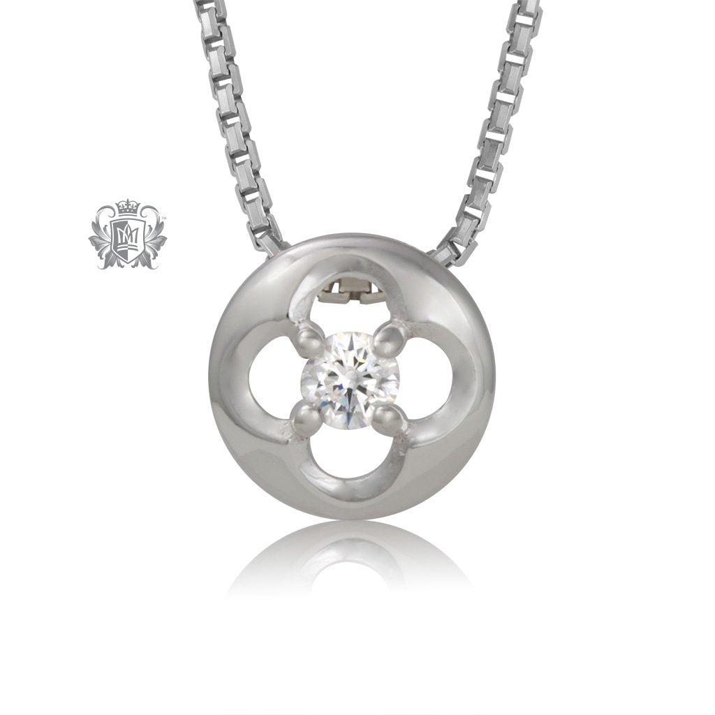 Dainty Flower Cubic Slider Pendant Metalsmiths Sterling Silver