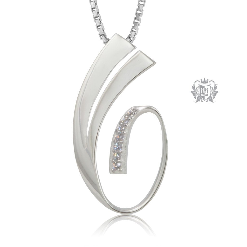 Sleek Swirl Cubic Slider Pendant Metalsmiths Sterling Silver