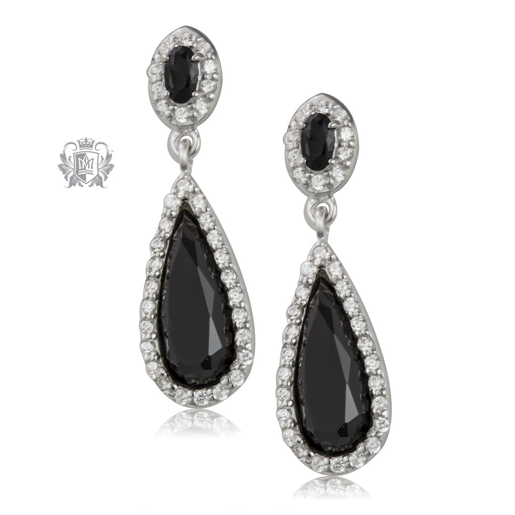 Checker Cut Double Drop Stud Earrings