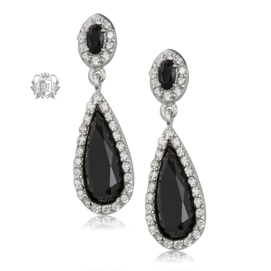 Checker Cut Double Drop Stud Earrings