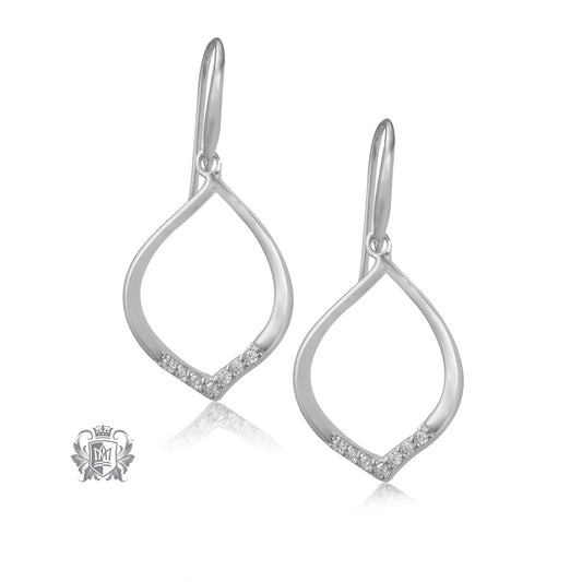 Pavé Cubic Open Drop Hanger Earrings