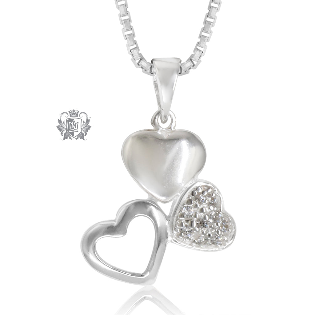 Triple Cubic Pavé Pendant