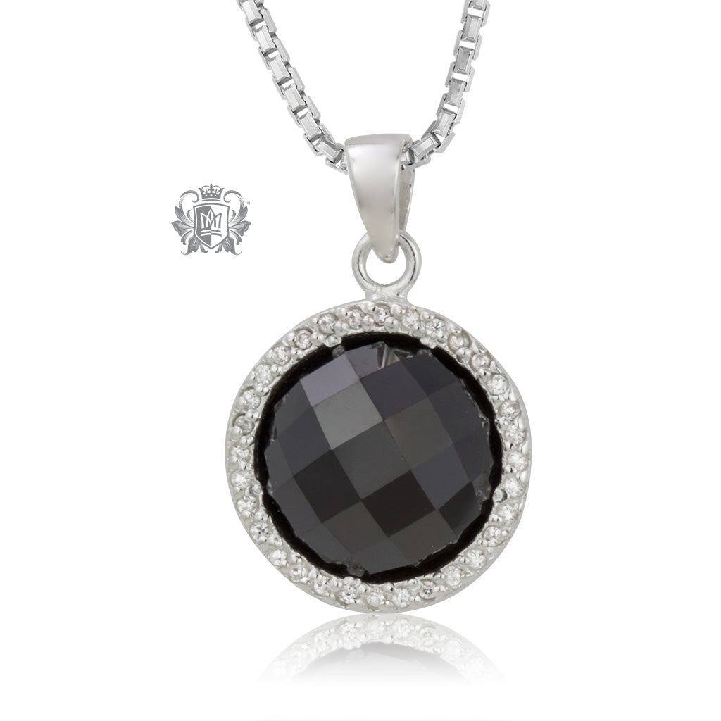 Checker Cut Black Cubic Pendant