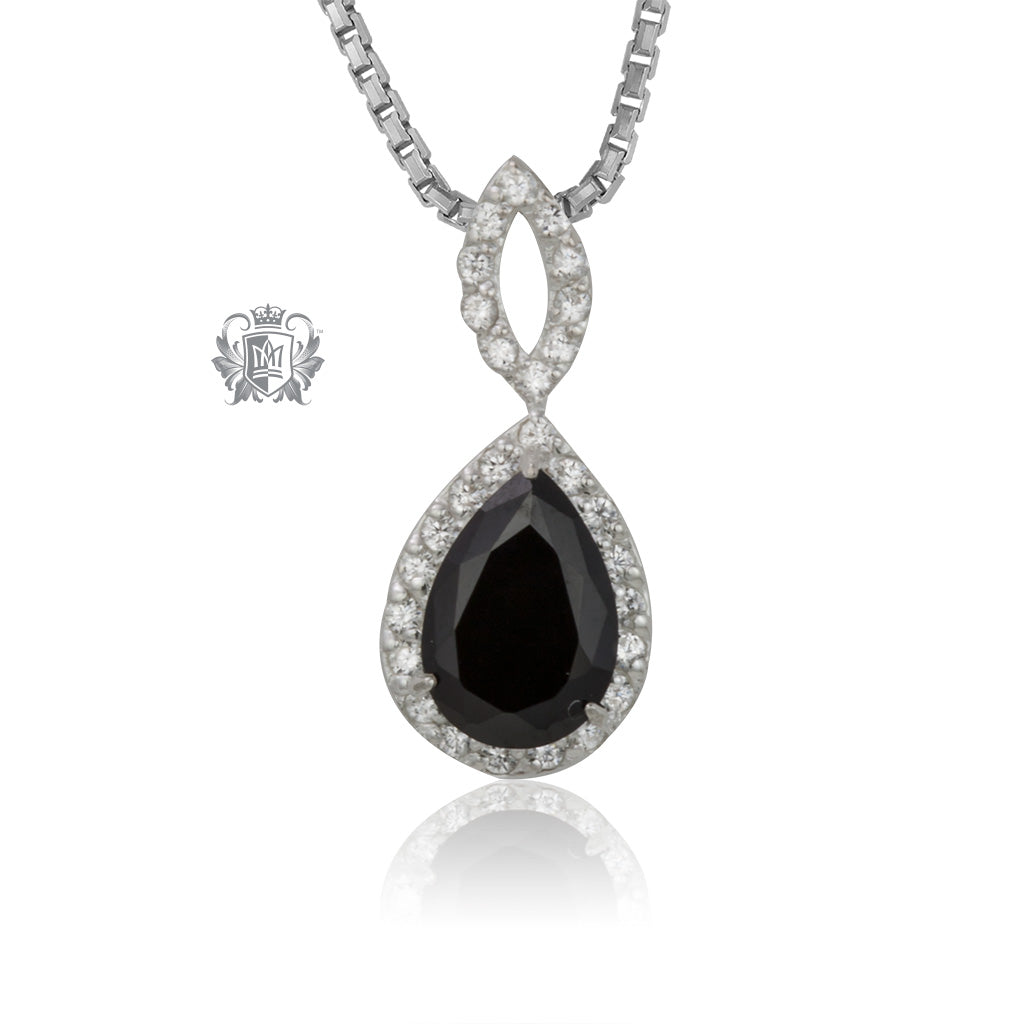 Teardrop Black Cubic Slider Pendant