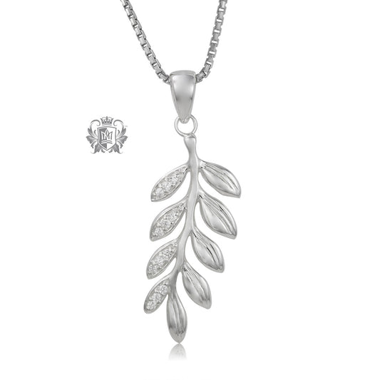 Pavé Olive Leaf Pendant