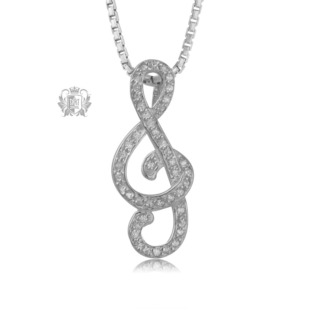 Dazzling Treble Clef Slider Pendant