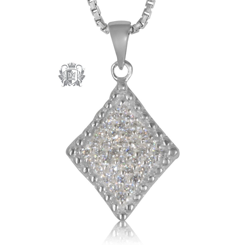 Metalsmiths Sterling Silver Pave Diamond Shaped Slider Pendant