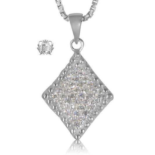 Metalsmiths Sterling Silver Pave Diamond Shaped Slider Pendant