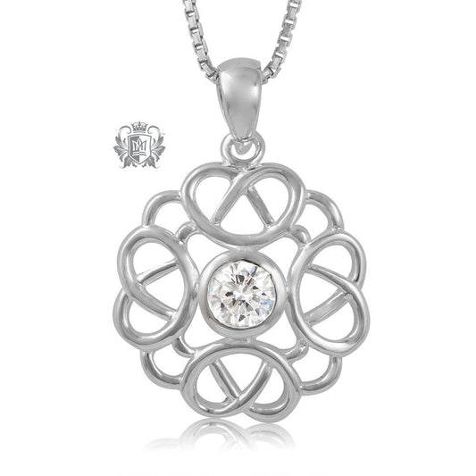 Metalsmiths Sterling Silver Large Celtic Knot Sparkling Pendant