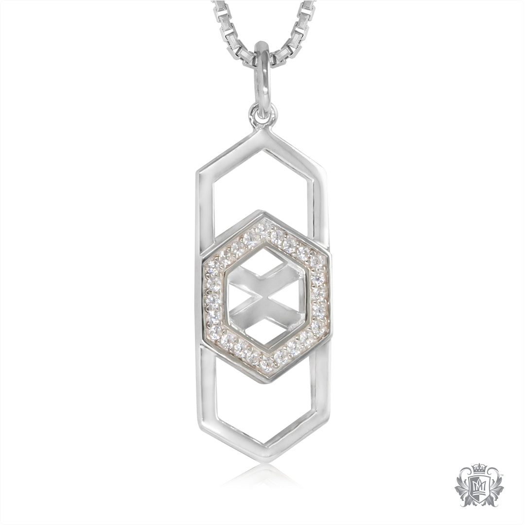 Geometric Design Hexagon Pendant