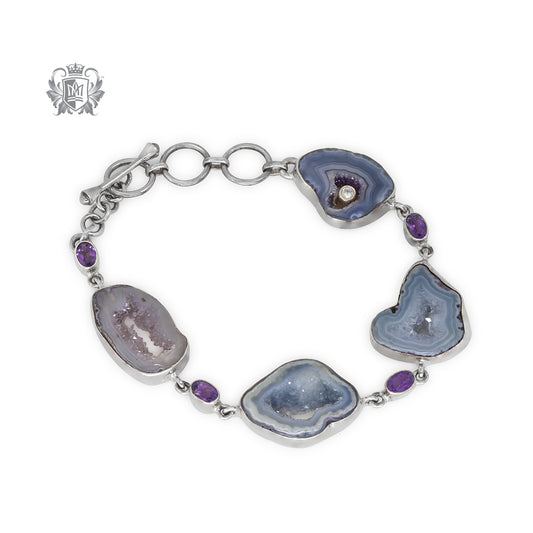 Amethyst Agate & Amethyst Toggle Bracelet