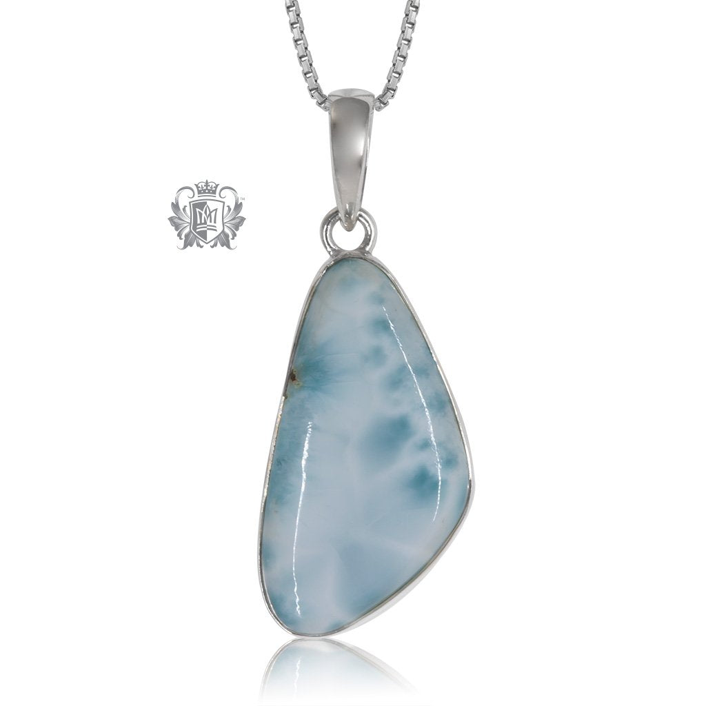 Large Larimar Slice Pendant Metalsmiths Sterling Silver