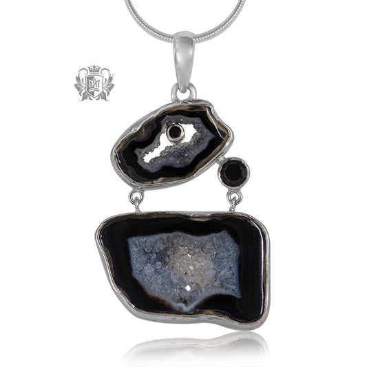 Black Agate Double Pendant