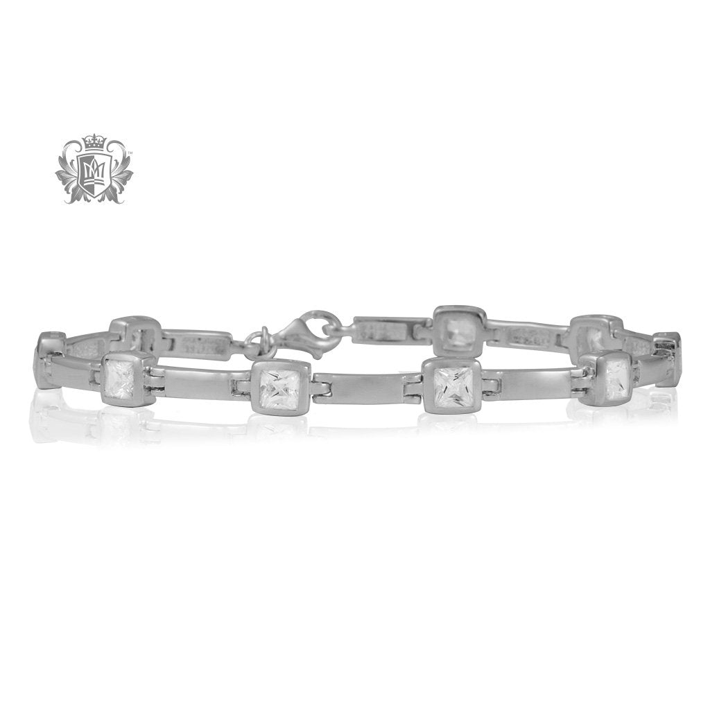 Square Bezel Set Cubic Bracelet