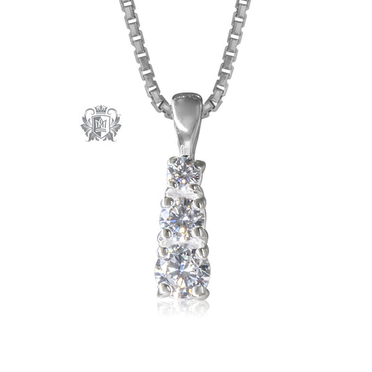 Prong Set Triple Cubic Pendant