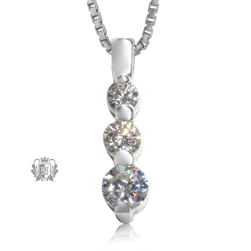 Metalsmiths Sterling Silver Triple Drop Cubic Pendant