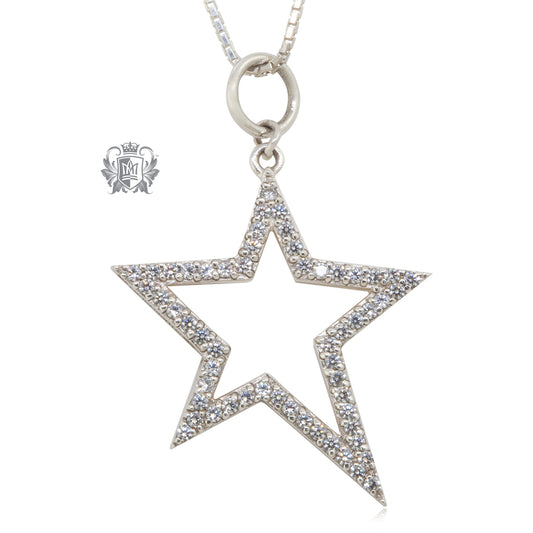 Cubic Pave Star Pendant