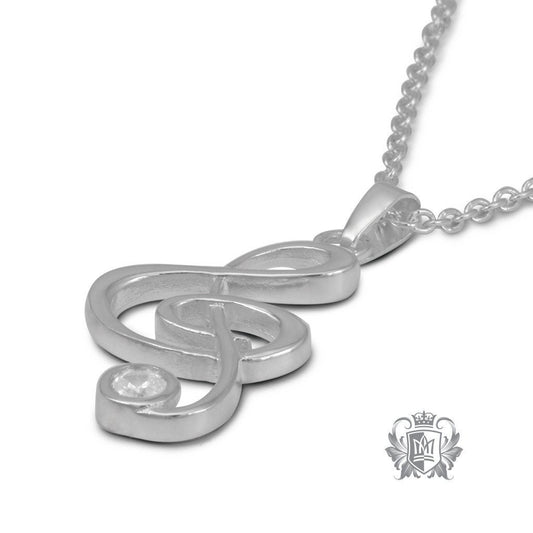 Cubic Treble Clef Pendant -  Gemstone Pendants - 2