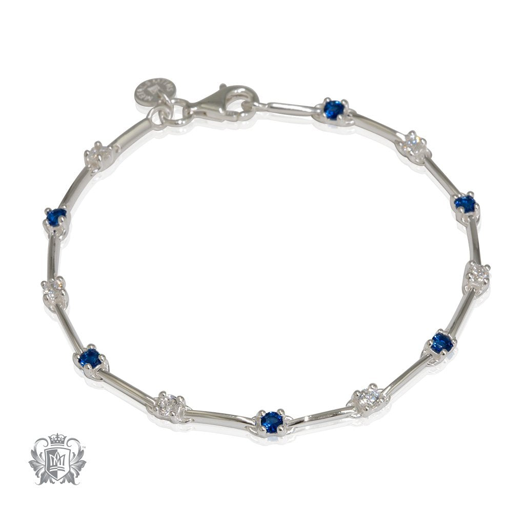 Multicoloured Prong Set Tennis Bracelet Metalsmiths Sterling Silver