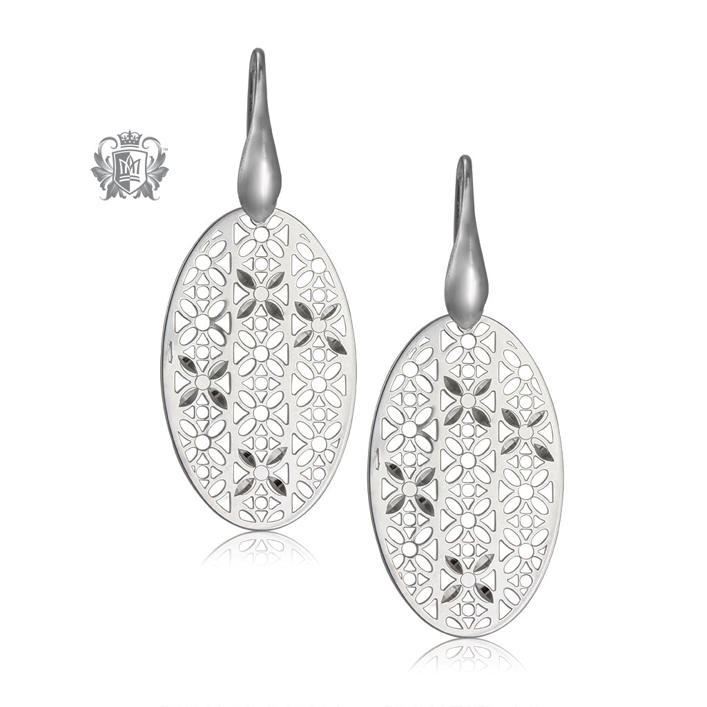 Oval Cutout Hanger Earrings