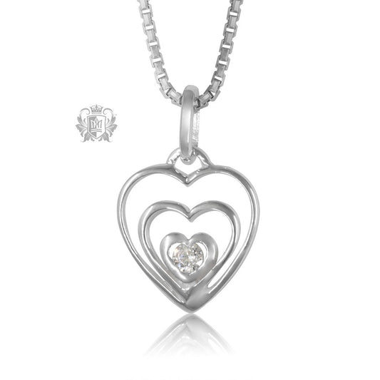 Triple Heart Cubic Pendant Metalsmiths Sterling Silver