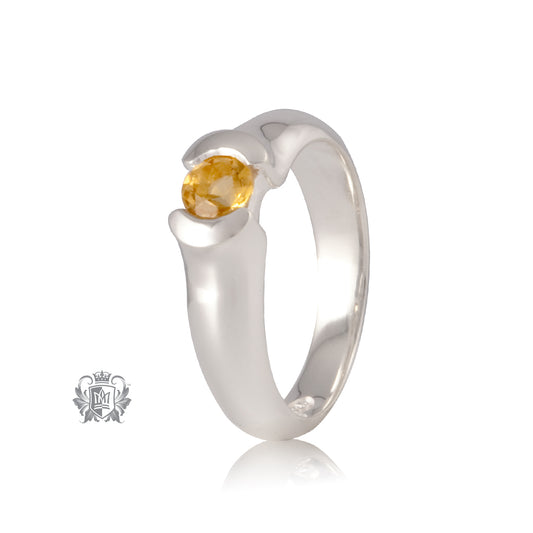 Citrine Round Ring