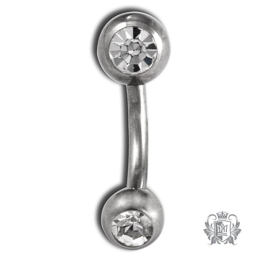 Metalsmiths Sterling Double Jewel Belly Ring