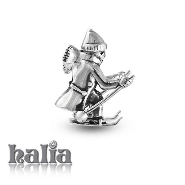 Skier -  Sterling Silver Bead