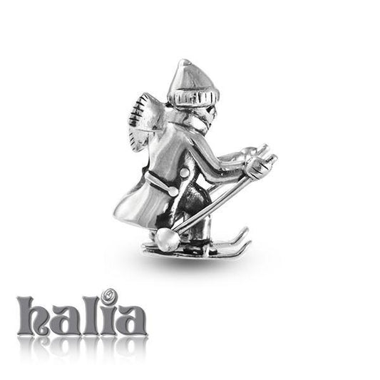 Skier -  Sterling Silver Bead