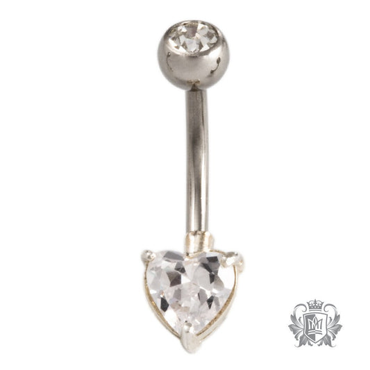 Metalsmiths Sterling Cubic Heart Belly Ring