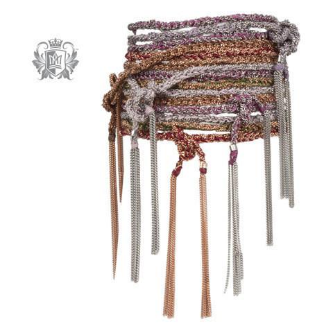 Rose Gold Dipped Sterling Silver & Silk Knotted Bracelet