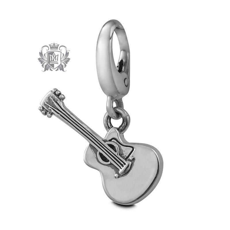 Guitar Charm | Sterling Silver Dangling Bracelet Charm