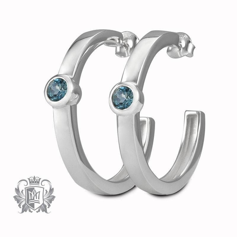 Bezel Set Gem Hoops - Metalsmiths Sterling™ Canada