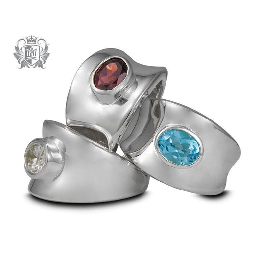 Tapered Oval Gemstone Ring - Metalsmiths Sterling‚Ñ¢ Canada