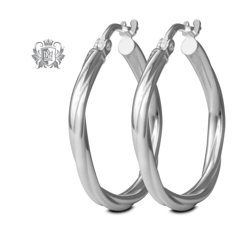 Multi-Tone Twist Hoops - Metalsmiths Sterling䋢 Canada