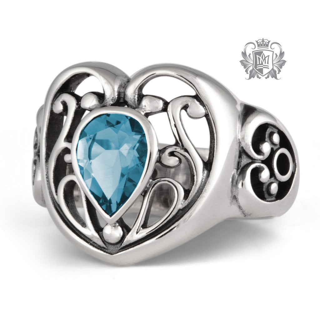 Scroll Heart Gemstone Ring - Metalsmiths Sterling‚Ä∞√£¬¢ Canada