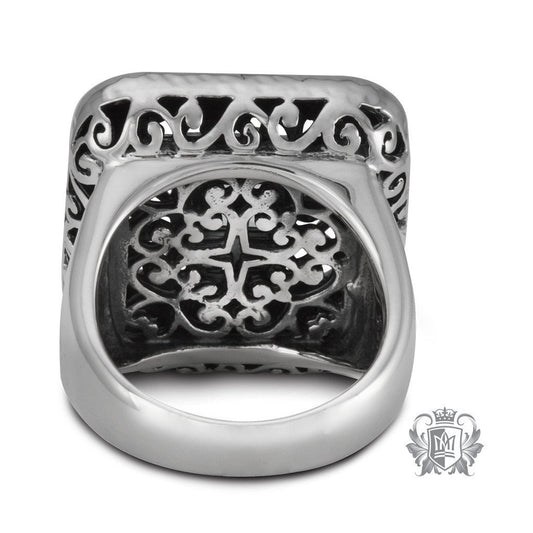 Square Top Hammered Ring - Metalsmiths Sterling‚Ñ¢ Canada