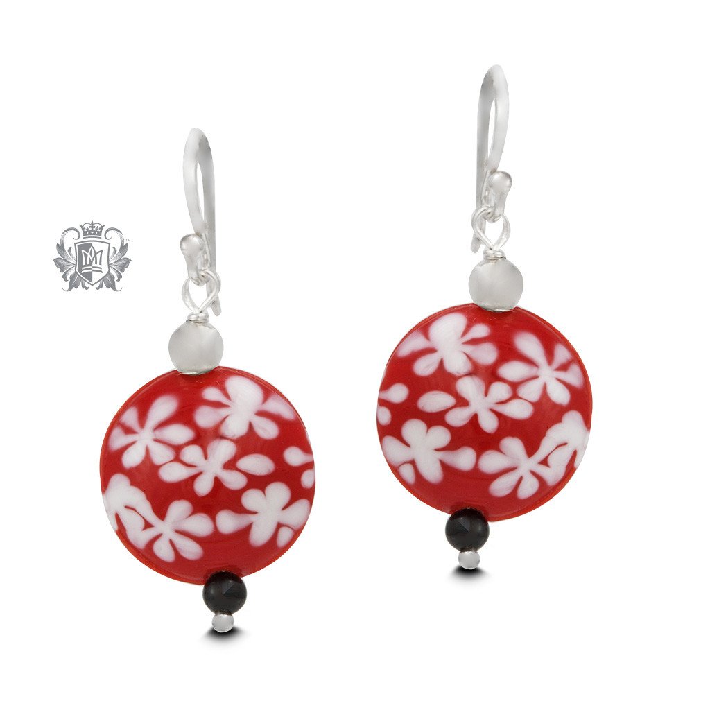 Red Snowflake Earrings