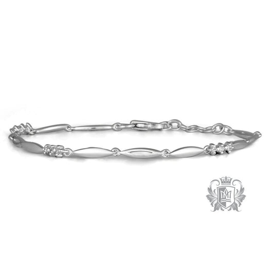 Triple Stone Link Cubic Tennis Bracelet - Metalsmiths Sterling‚Ñ¢ Canada